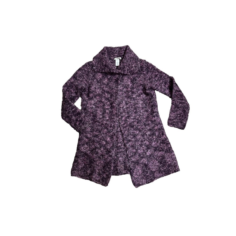 Laura Ashley Purple Wool‎ Mohair Blend Boucle Funnel Neck Cardigan Sweater Small